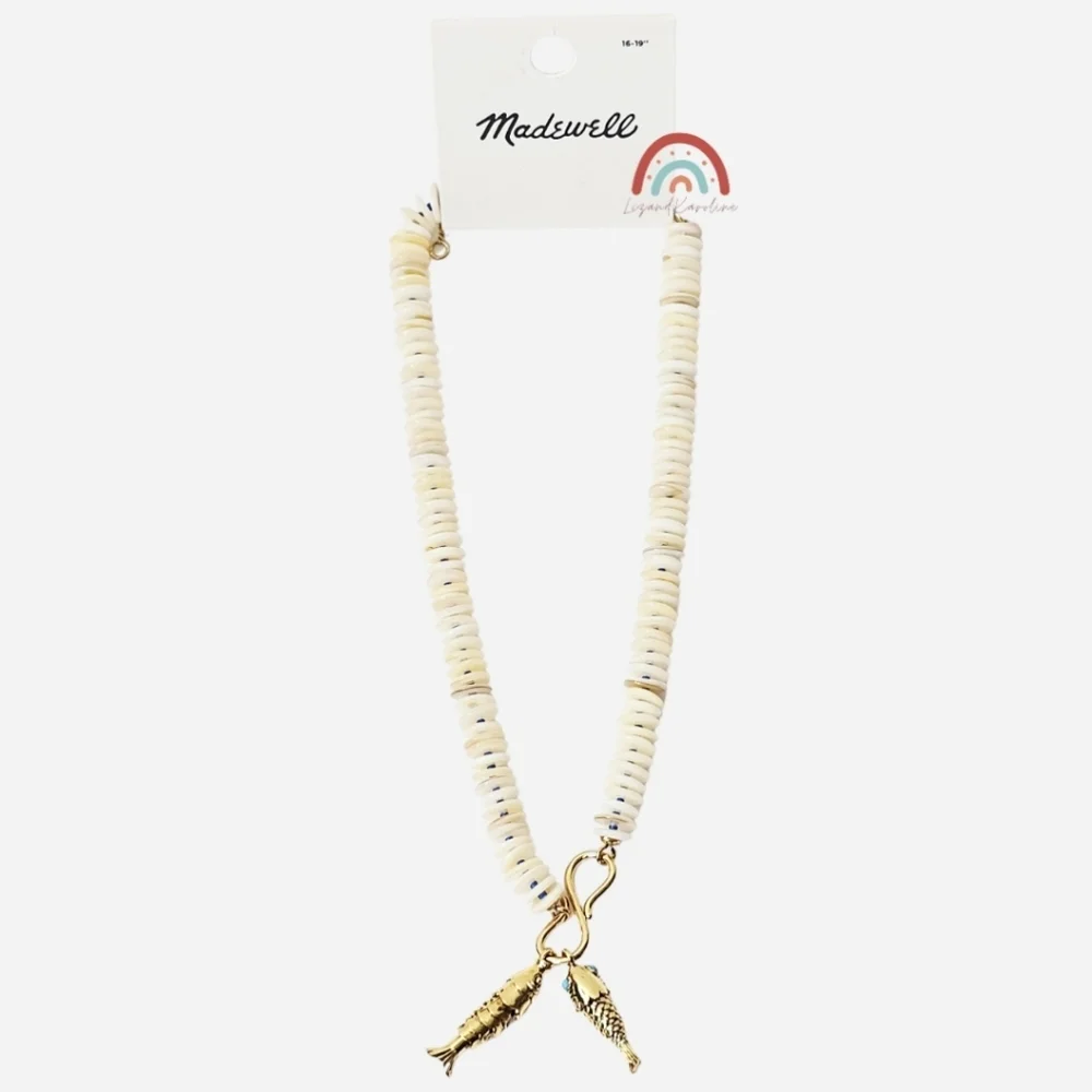 New! Madewell Beaded Fish Statement Necklace - Picture 2 of 7